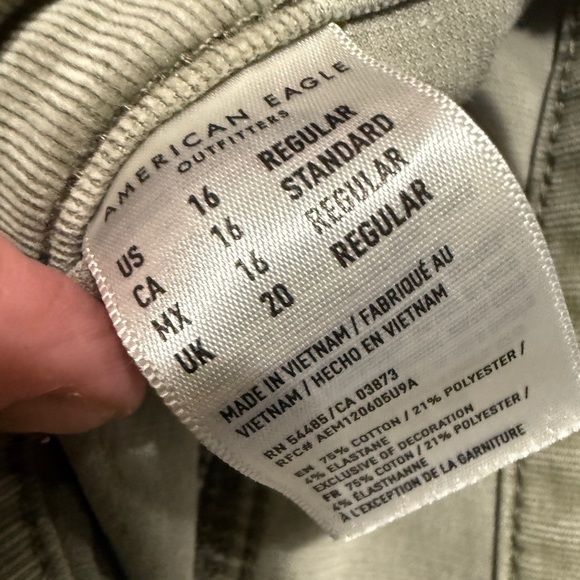 American Eagle Outfitters Olive/Grey Corduroy Highest Rise Mini Skirt - Picture 5 of 7